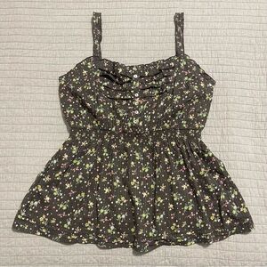 Torrid Women's Brown Spaghetti Strap Floral tank Top Size 1